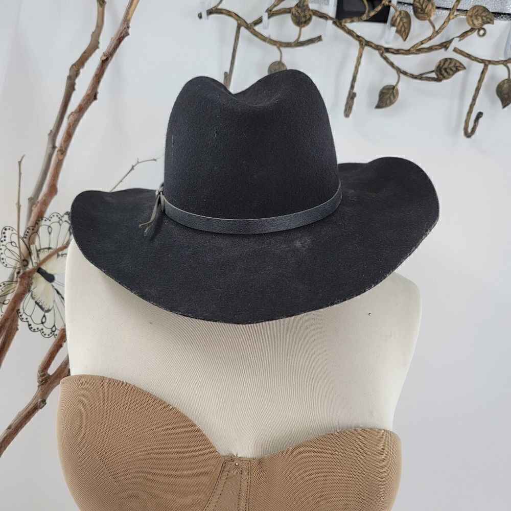 LHC brands vintage black felt rancher style western hat - Picture 8 of 10